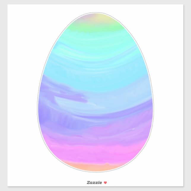 Pretty Rainbow Watercolor Easter Egg Sticker (Sheet)