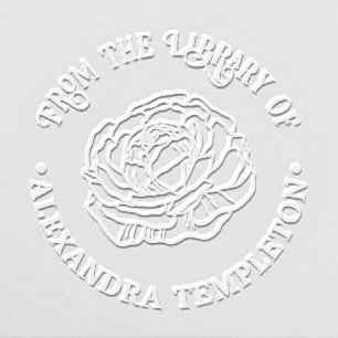 Pretty Ranunculus Flower Library Book Name Embosser