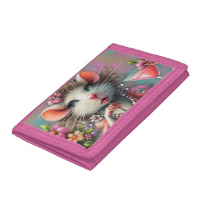 Pretty Rat Lady Having a Martini Contemplating Tri-fold Wallet