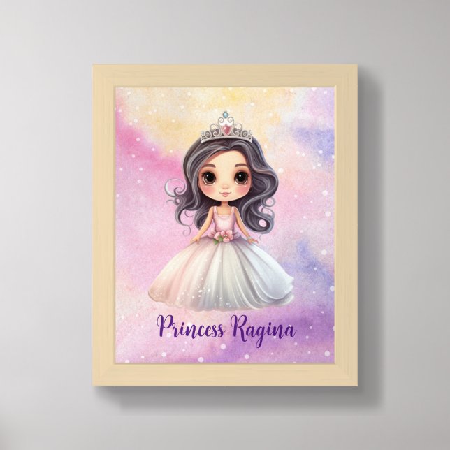 Pretty Raven Haired Princess Framed Art (Framed Front)