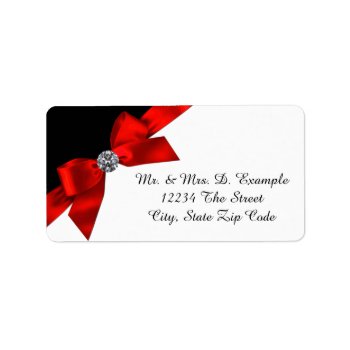 Pretty Red And Black Address Labels by Pure_Elegance at Zazzle