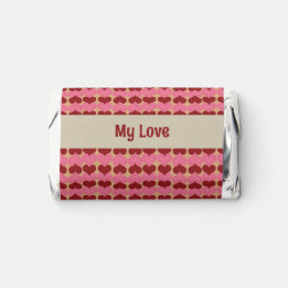 Pretty Red and Pink Heart Graphic Hershey's Miniatures