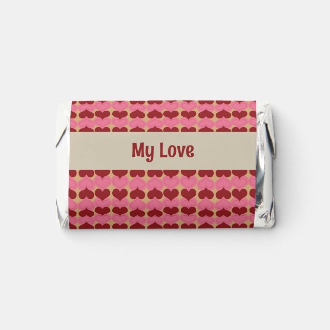 Pretty Red and Pink Heart Graphic Hershey's Miniatures (Front)