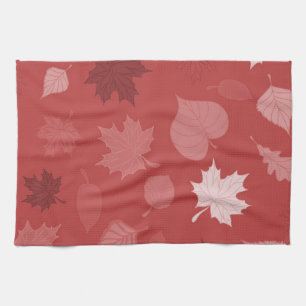 Pretty Red Autumn Leaves Towel