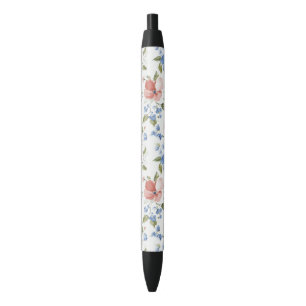 Pretty Red Blue Flowers Pen