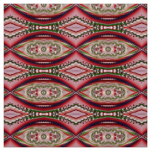 ~ Pretty Red Blue Green FQ Fabric Fractal ~