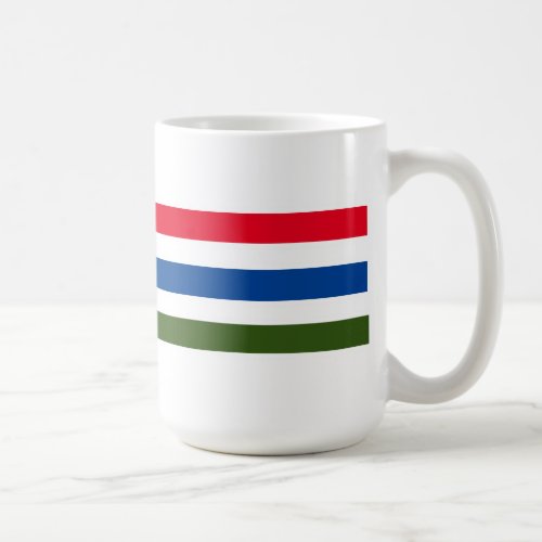 Pretty Red Blue Green Stripe on White Background   Coffee Mug