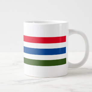 Pretty Red Blue Green Stripe on White Background  Giant Coffee Mug
