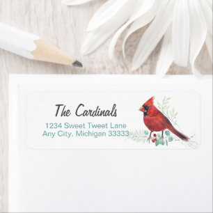 Pretty Red Cardinal Art Label