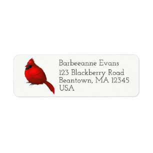 Pretty Red Cardinal Personalize Label