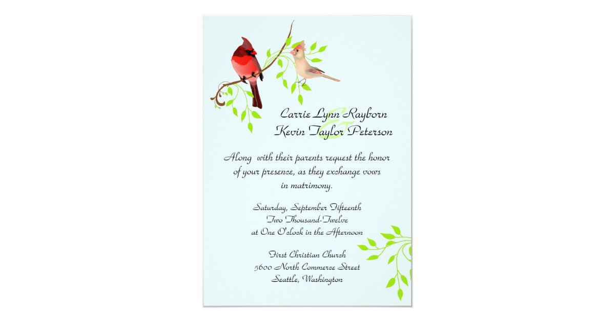 Cardinal Wedding Invitations 4