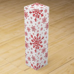 Pretty Red Christmas Snowflakes on Winter White Wine Box<br><div class="desc">Mixed sized pretty red snowflakes are scattered throughout this Christmas seasonal pattern. This cute festive design with a crisp winter white background is sure to please any age and perfect for anyone who likes soft and delicate xmas patterns.</div>
