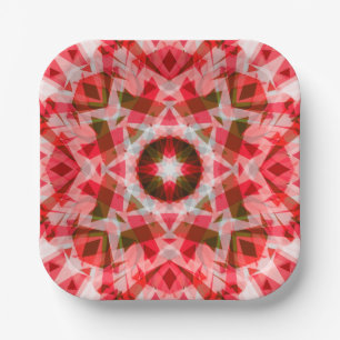 Pretty Red Christmas Star Party Snacks Nibbles Paper Plates