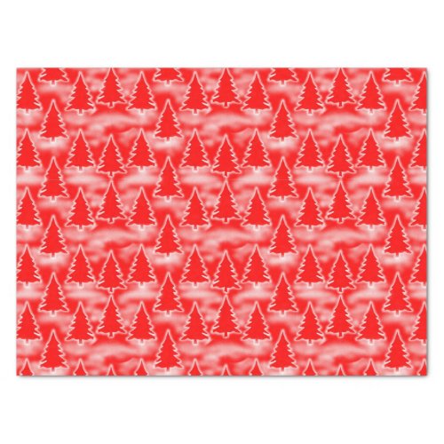 Pretty Red Christmas Trees Tissue Paper