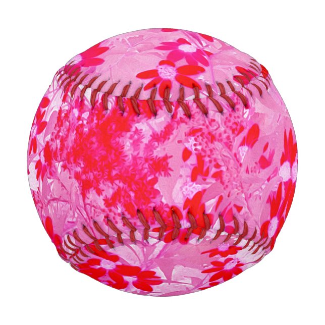 Pretty Red Flowers Baseball (Front)
