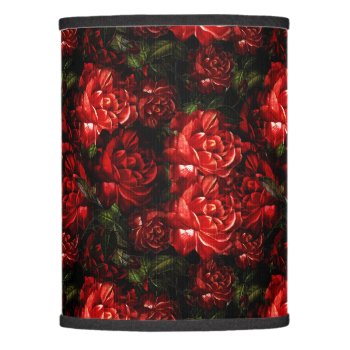 Pretty Red Flowers & Greenery Lamp Shade by kye_designs at Zazzle
