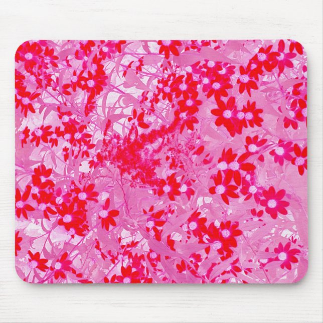 Pretty Red Flowers Mouse Pad (Front)