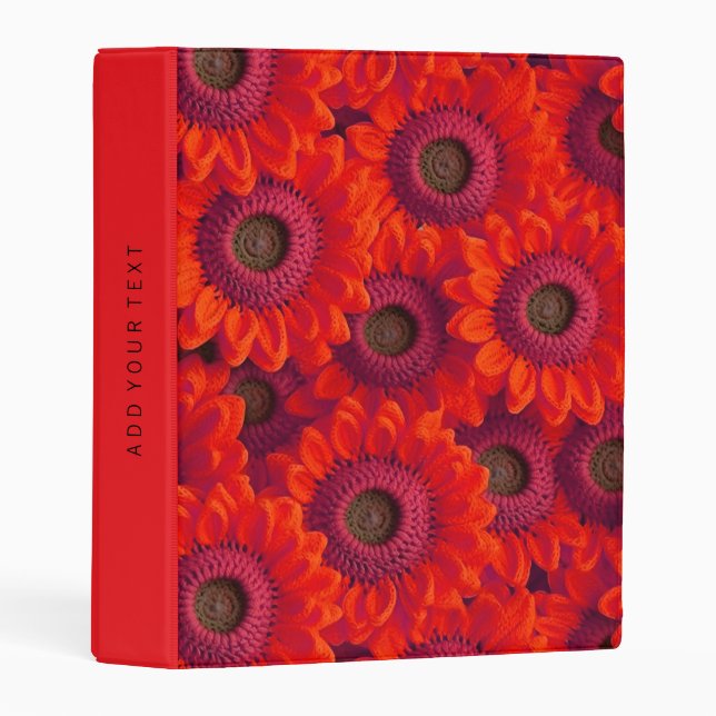 Pretty red flowers pattern mini binder (Front/Spine)