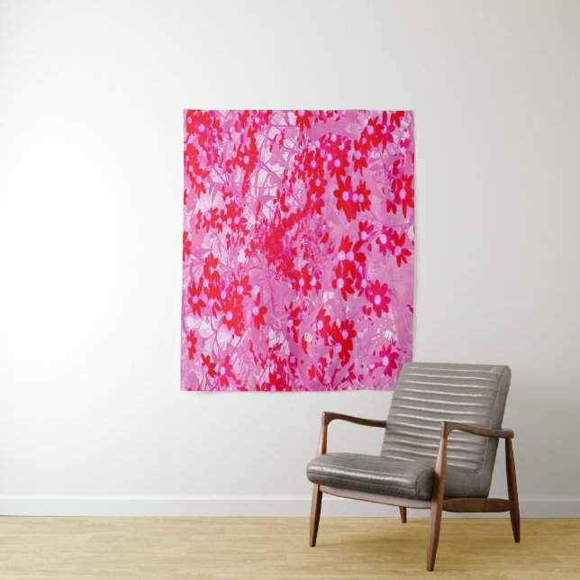 Pretty Red Flowers Tapestry (In Situ)