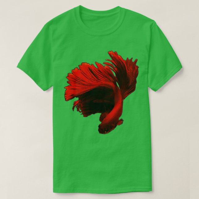 Pretty Red Halfmoon Betta fish T-Shirt (Design Front)