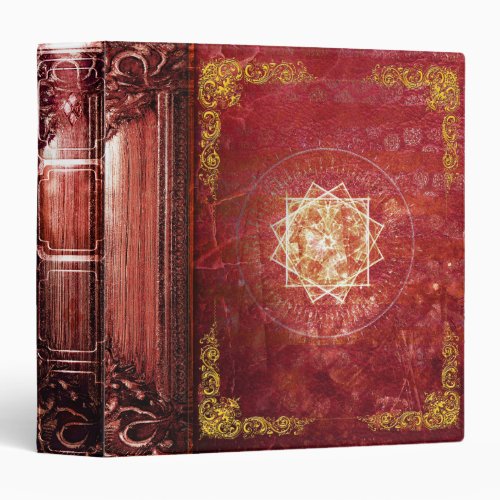 Pretty Red Magic Star Ancient Tome 3 Ring Binder