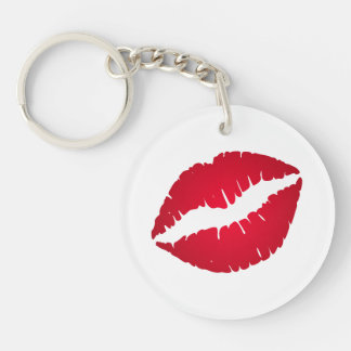 Pretty Red Ombre Lipstick Pout Kiss Keychain