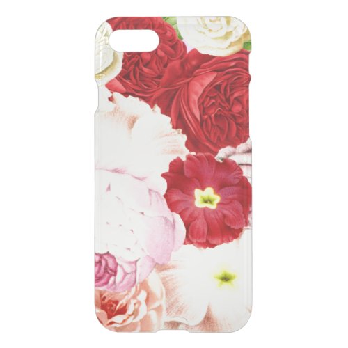 Pretty Red Pink Floral Roses  Peonies iPhone SE87 Case