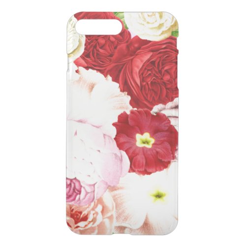 Pretty Red Pink Floral Roses  Peonies iPhone 8 Plus7 Plus Case