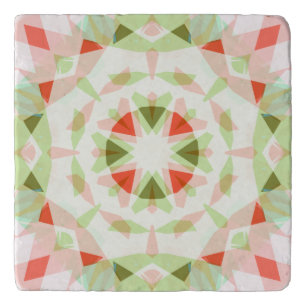 Pretty Red Pink Green Star Fun Boho Dopamine Decor Trivet
