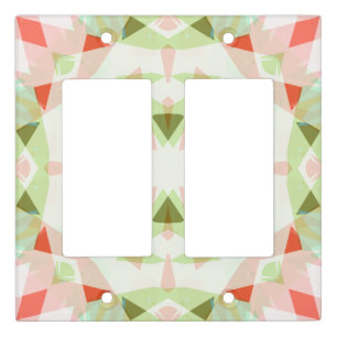 Pretty Red Pink Green Star Girl’s Nursery Bedroom Light Switch Cover