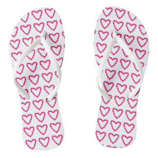 Pretty Red Pink Heart of Hearts FlipFlops