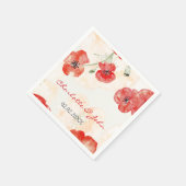 Pretty Red Poppies floral wedding napkin (Corner)