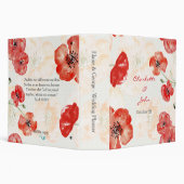 Pretty Red Poppies floral wedding Planner Binder (Background)