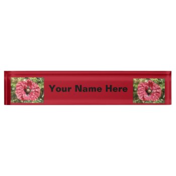 Pretty Red Poppy Flower Macro Custom Desk Sign by Fallen_Angel_483 at Zazzle