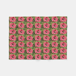 Pretty Red Poppy Flower Macro Fleece Blanket