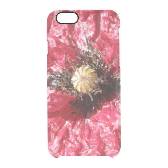Pretty Red Poppy Flower Macro iPhone Case (Back)