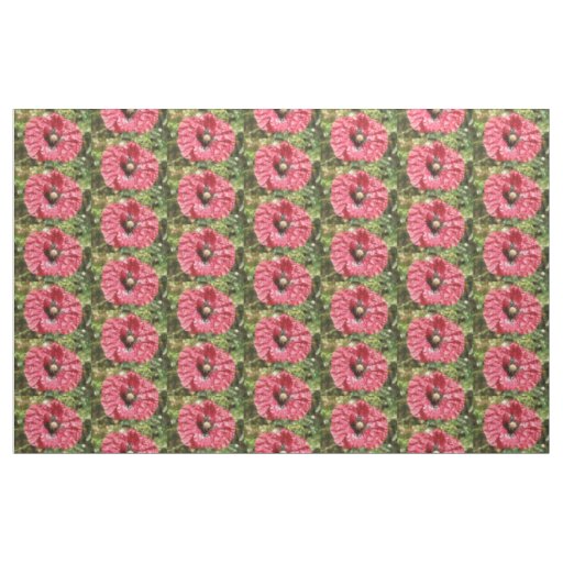 Pretty Red Poppy Flower Macro Patterned Animal Fabric