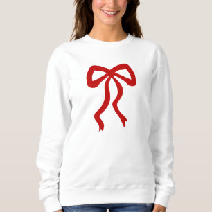 Pretty Red Ribbon Bow Festive Sweatshirt