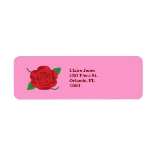 Pretty Red Rose Label