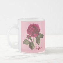 Pretty Red Rose Mom Mug - Editable Name
