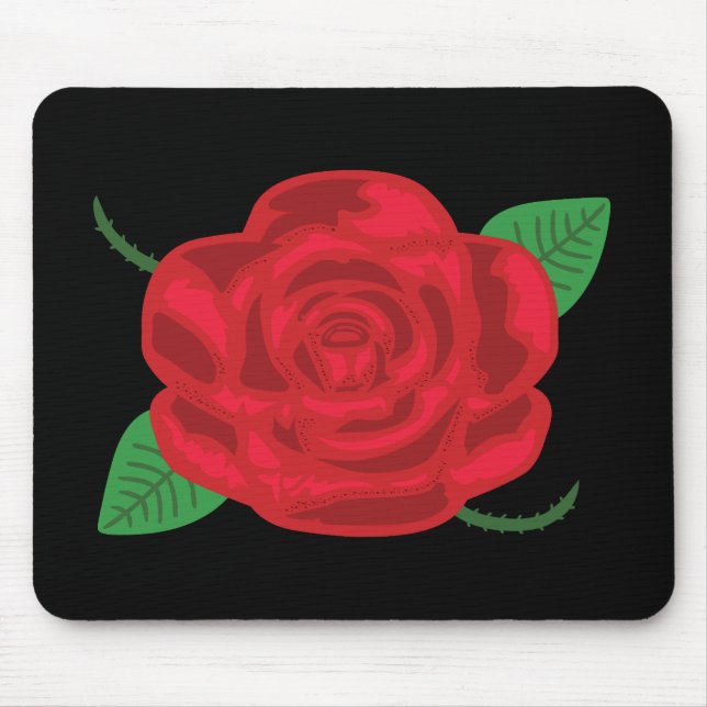 Pretty Red Rose Mouse Pad (Front)