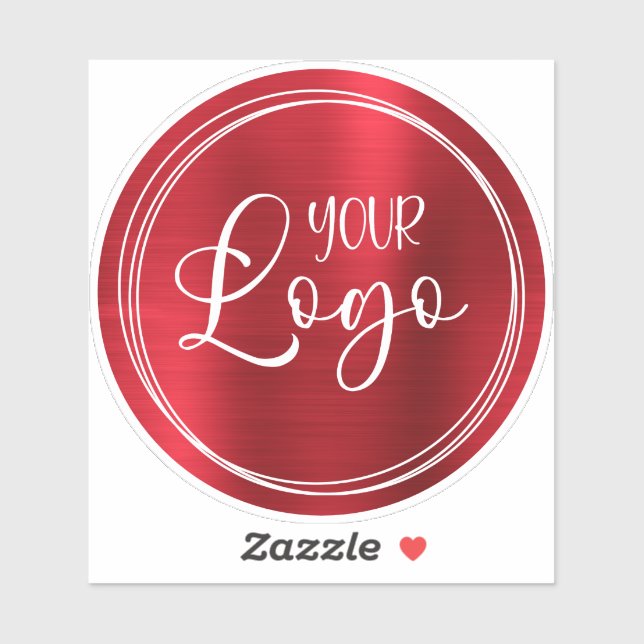 Pretty Red Rose Ombre Foil White Logo Sticker (Sheet)