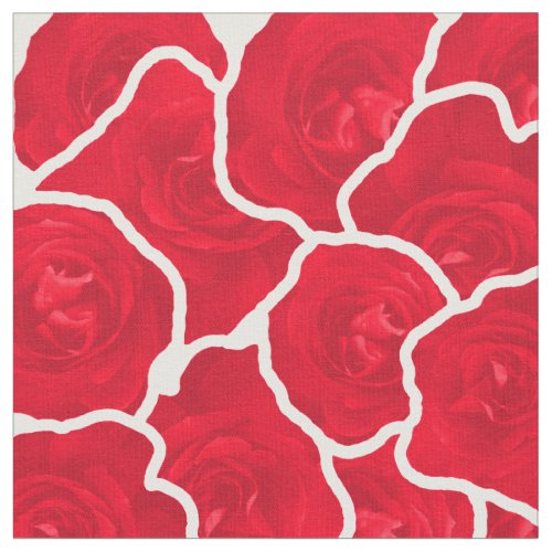 Pretty Red Roses Beautiful Floral Pattern Fabric