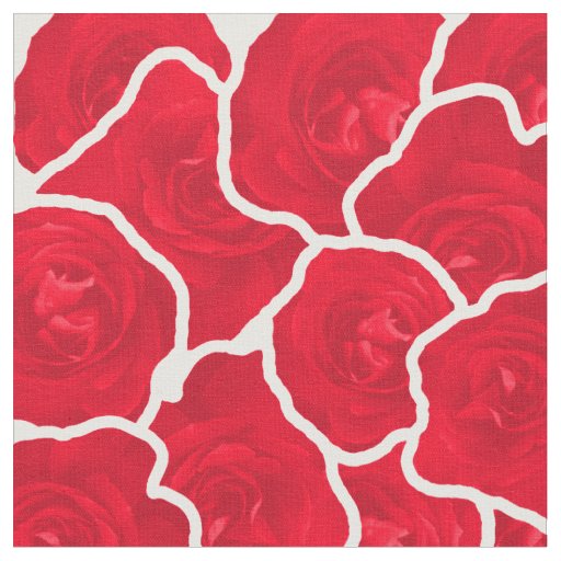Pretty Red Roses Beautiful Floral Pattern Fabric | Zazzle