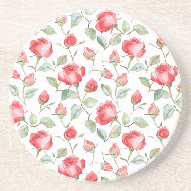 Pretty Red Roses  Coaster (Front)