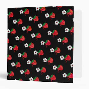 Pretty Red Strawberries Binder
