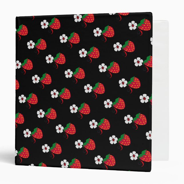 Pretty Red Strawberries Binder (Front/Inside)