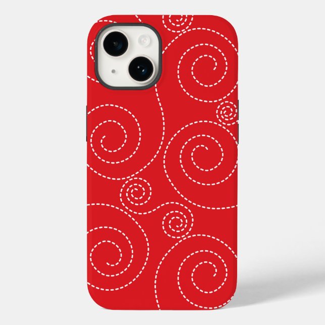Pretty Red Swirls Phone Case (Back)