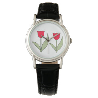 pretty red tulips watch
