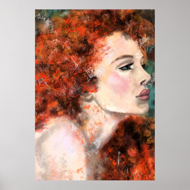 Pretty Redhead Woman Poster (Front)